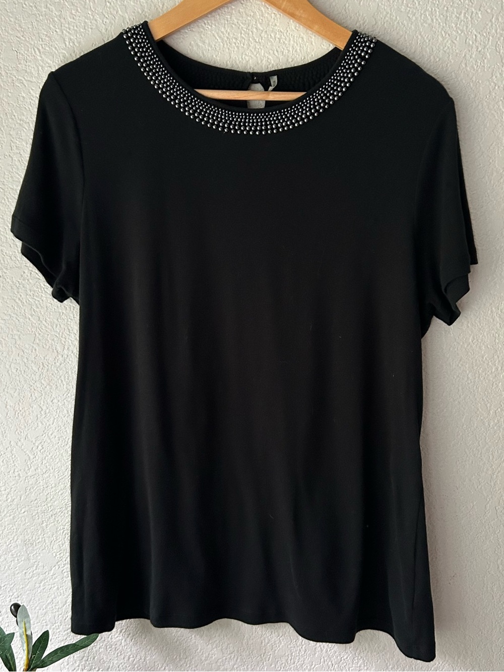 Embellished Crewneck Black Women’s‎ Top
